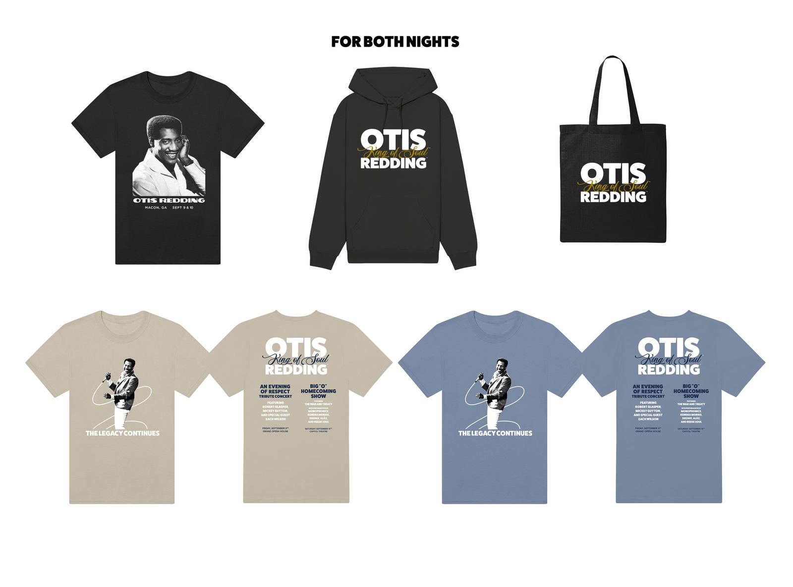 Artist merchandise — Lido, Biggie Smalls, Otis Redding