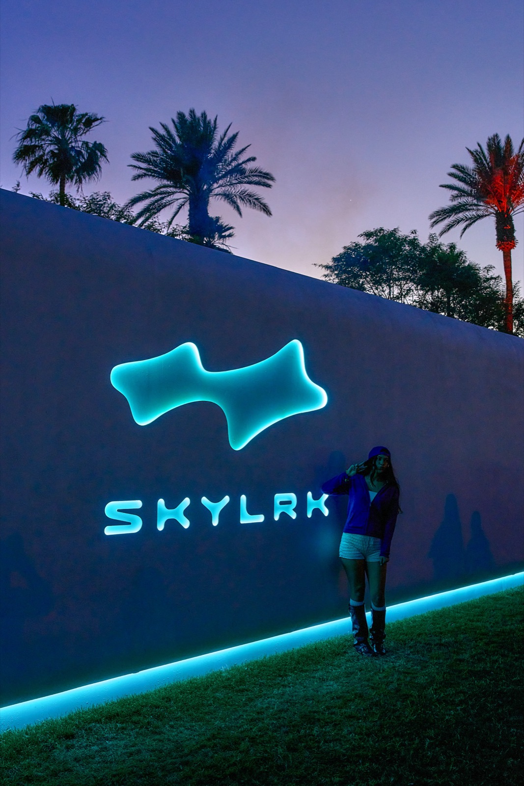 Skylrk activation build at Coachella